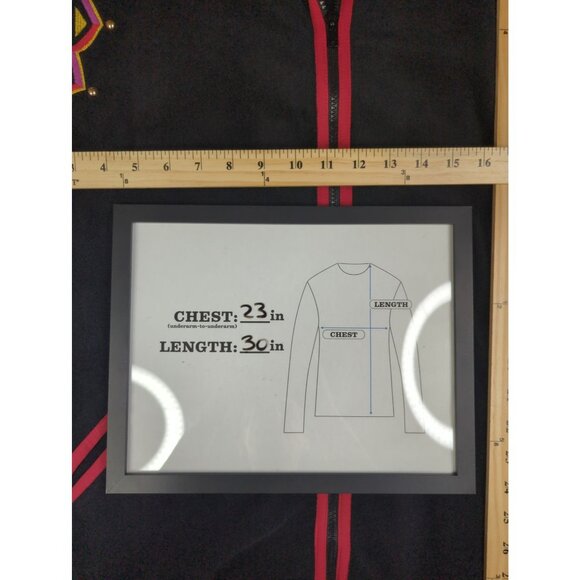 Vintage Bob Mackie Size S Womens Embroidered Fleece Full Zip Jacket Oversized - Picture 10 of 10